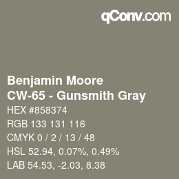 Code couleur: Benjamin Moore - CW-65 - Gunsmith Gray | qconv.com