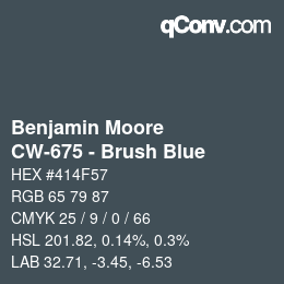 Color code: Benjamin Moore - CW-675 - Brush Blue | qconv.com