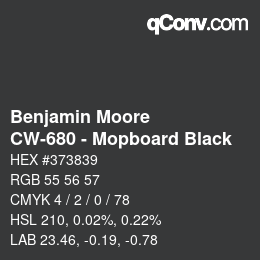 Color code: Benjamin Moore - CW-680 - Mopboard Black | qconv.com