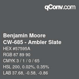 Código de color: Benjamin Moore - CW-685 - Ambler Slate | qconv.com