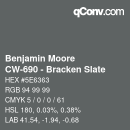 Color code: Benjamin Moore - CW-690 - Bracken Slate | qconv.com