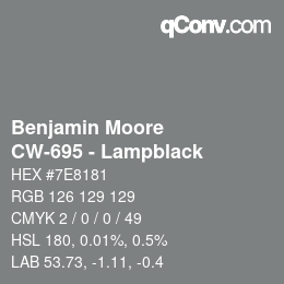 Color code: Benjamin Moore - CW-695 - Lampblack | qconv.com