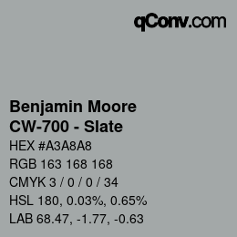 Color code: Benjamin Moore - CW-700 - Slate | qconv.com