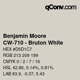 Color code: Benjamin Moore - CW-710 - Bruton White | qconv.com
