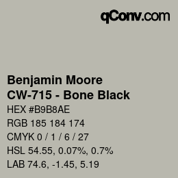 Color code: Benjamin Moore - CW-715 - Bone Black | qconv.com