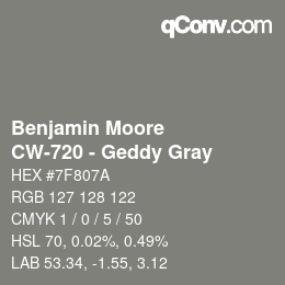 Color code: Benjamin Moore - CW-720 - Geddy Gray | qconv.com