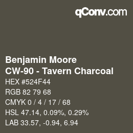 Color code: Benjamin Moore - CW-90 - Tavern Charcoal | qconv.com