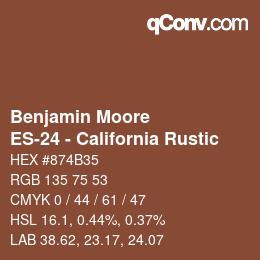 Code couleur: Benjamin Moore - ES-24 - California Rustic | qconv.com