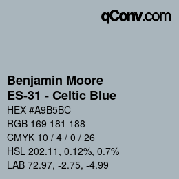 Farbcode: Benjamin Moore - ES-31 - Celtic Blue | qconv.com