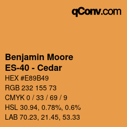 Código de color: Benjamin Moore - ES-40 - Cedar | qconv.com