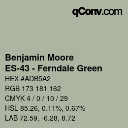 Code couleur: Benjamin Moore - ES-43 - Ferndale Green | qconv.com