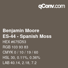 Código de color: Benjamin Moore - ES-44 - Spanish Moss | qconv.com