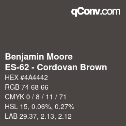 Farbcode: Benjamin Moore - ES-62 - Cordovan Brown | qconv.com