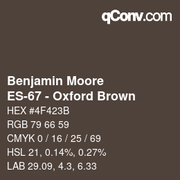 Color code: Benjamin Moore - ES-67 - Oxford Brown | qconv.com