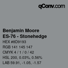 カラーコード: Benjamin Moore - ES-76 - Stonehedge | qconv.com