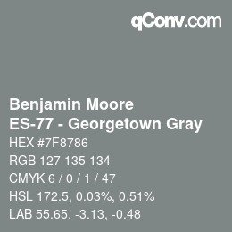 Color code: Benjamin Moore - ES-77 - Georgetown Gray | qconv.com