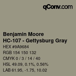 Color code: Benjamin Moore - HC-107 - Gettysburg Gray | qconv.com