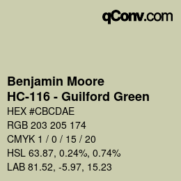 Code couleur: Benjamin Moore - HC-116 - Guilford Green | qconv.com