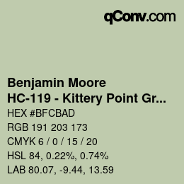 Color code: Benjamin Moore - HC-119 - Kittery Point Green | qconv.com