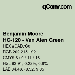 Code couleur: Benjamin Moore - HC-120 - Van Alen Green | qconv.com