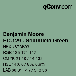 Farbcode: Benjamin Moore - HC-129 - Southfield Green | qconv.com