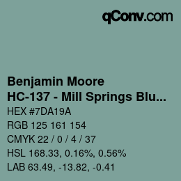 Farbcode: Benjamin Moore - HC-137 - Mill Springs Blue | qconv.com