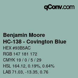 Farbcode: Benjamin Moore - HC-138 - Covington Blue | qconv.com