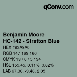 Code couleur: Benjamin Moore - HC-142 - Stratton Blue | qconv.com
