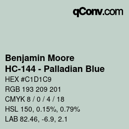 Farbcode: Benjamin Moore - HC-144 - Palladian Blue | qconv.com