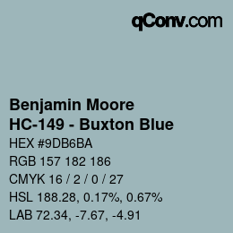 Code couleur: Benjamin Moore - HC-149 - Buxton Blue | qconv.com