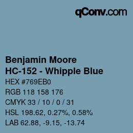 カラーコード: Benjamin Moore - HC-152 - Whipple Blue | qconv.com