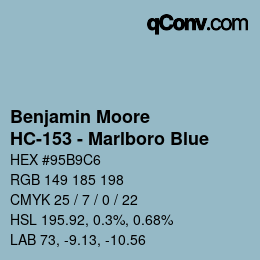 カラーコード: Benjamin Moore - HC-153 - Marlboro Blue | qconv.com