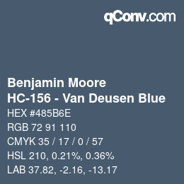 Código de color: Benjamin Moore - HC-156 - Van Deusen Blue | qconv.com