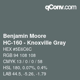 Farbcode: Benjamin Moore - HC-160 - Knoxville Gray | qconv.com