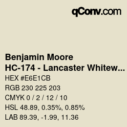 カラーコード: Benjamin Moore - HC-174 - Lancaster Whitewash | qconv.com