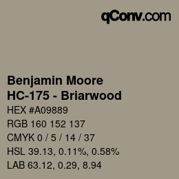 Color code: Benjamin Moore - HC-175 - Briarwood | qconv.com