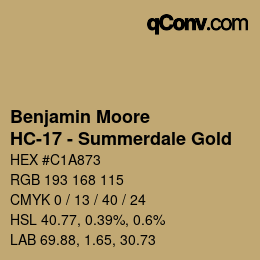 Farbcode: Benjamin Moore - HC-17 - Summerdale Gold | qconv.com