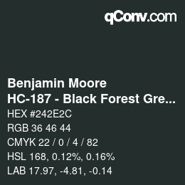 Farbcode: Benjamin Moore - HC-187 - Black Forest Green | qconv.com