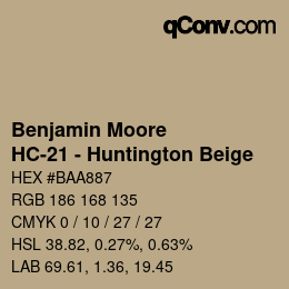 Farbcode: Benjamin Moore - HC-21 - Huntington Beige | qconv.com