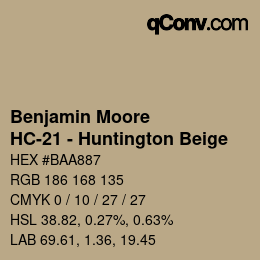 Color code: Benjamin Moore - HC-21 - Huntington Beige | qconv.com