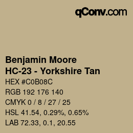 Farbcode: Benjamin Moore - HC-23 - Yorkshire Tan | qconv.com