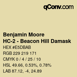 Color code: Benjamin Moore - HC-2 - Beacon Hill Damask | qconv.com