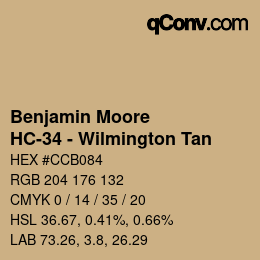Code couleur: Benjamin Moore - HC-34 - Wilmington Tan | qconv.com