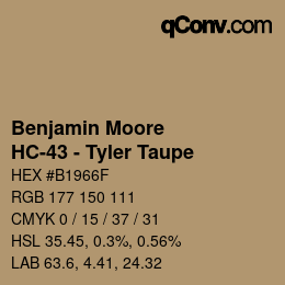 カラーコード: Benjamin Moore - HC-43 - Tyler Taupe | qconv.com