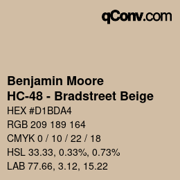Farbcode: Benjamin Moore - HC-48 - Bradstreet Beige | qconv.com