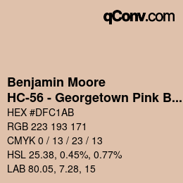 カラーコード: Benjamin Moore - HC-56 - Georgetown Pink Beige | qconv.com