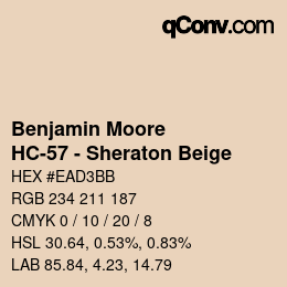 Code couleur: Benjamin Moore - HC-57 - Sheraton Beige | qconv.com