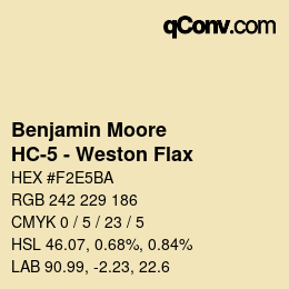 Farbcode: Benjamin Moore - HC-5 - Weston Flax | qconv.com