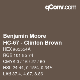 Farbcode: Benjamin Moore - HC-67 - Clinton Brown | qconv.com