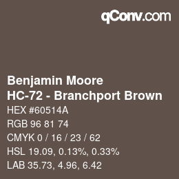 Farbcode: Benjamin Moore - HC-72 - Branchport Brown | qconv.com